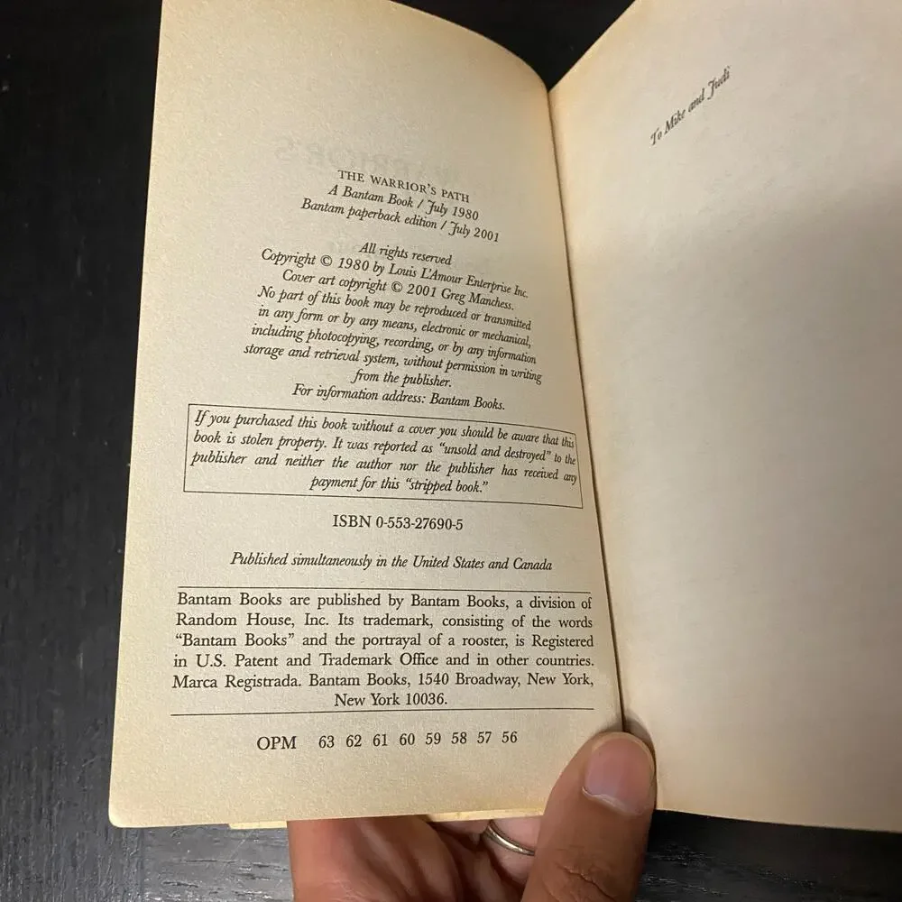 Warrior's Path: the Sacketts : A Novel by Louis L'Amour (1984, Mass Market)